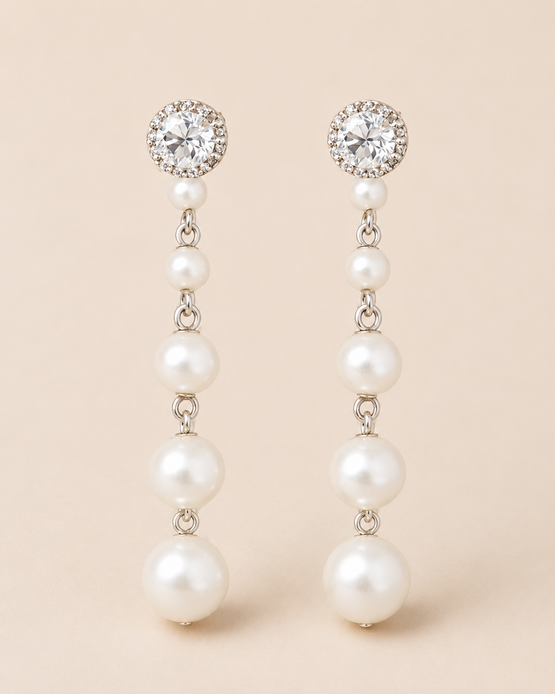 ARETES DE PERLA Y DIAMANTE
